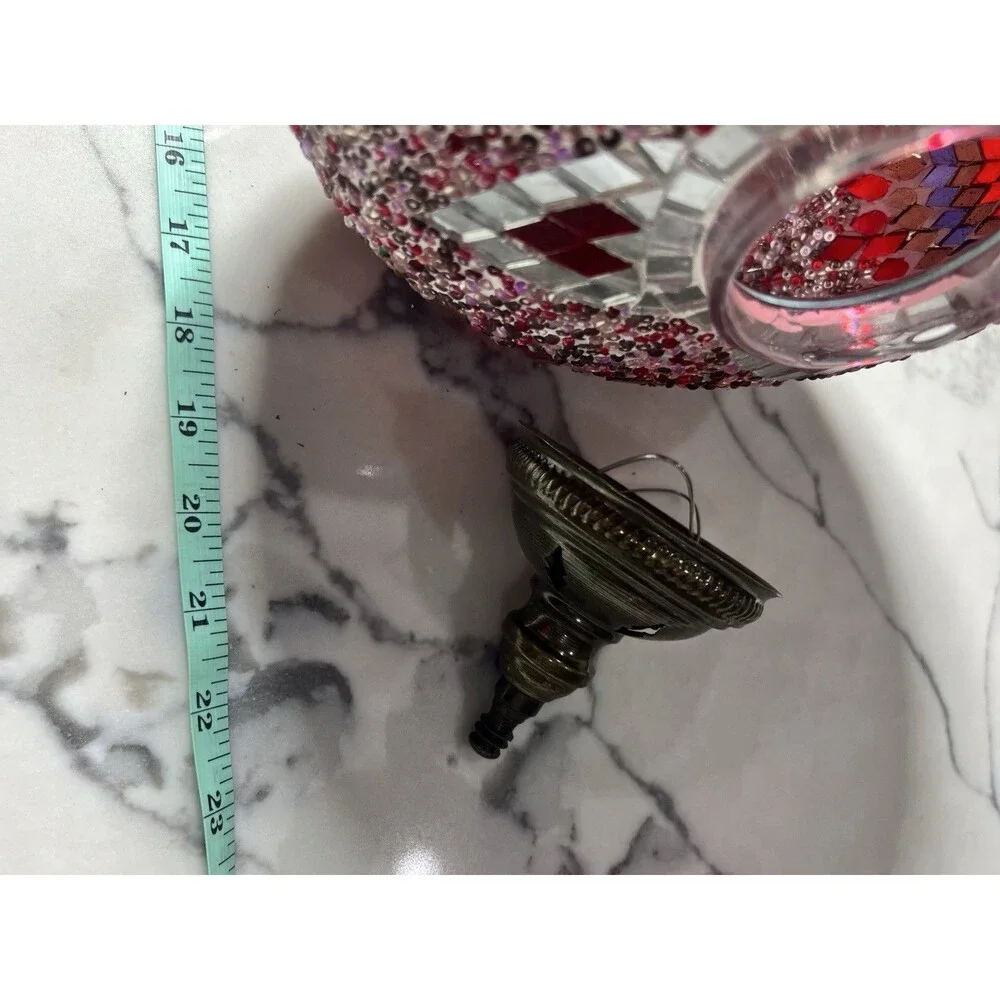 Turkish Mosaic Glass Hanging lamp from Istanbul Grand Bazaar hanging gold
